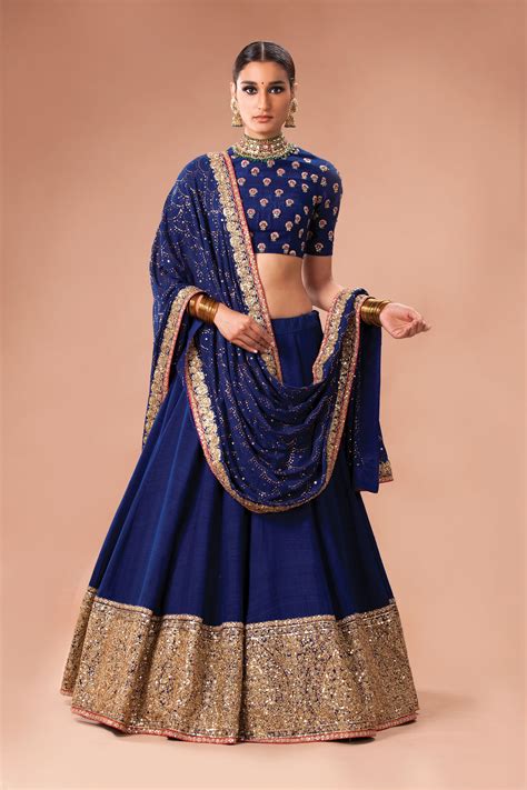 blue lehenga choli design.